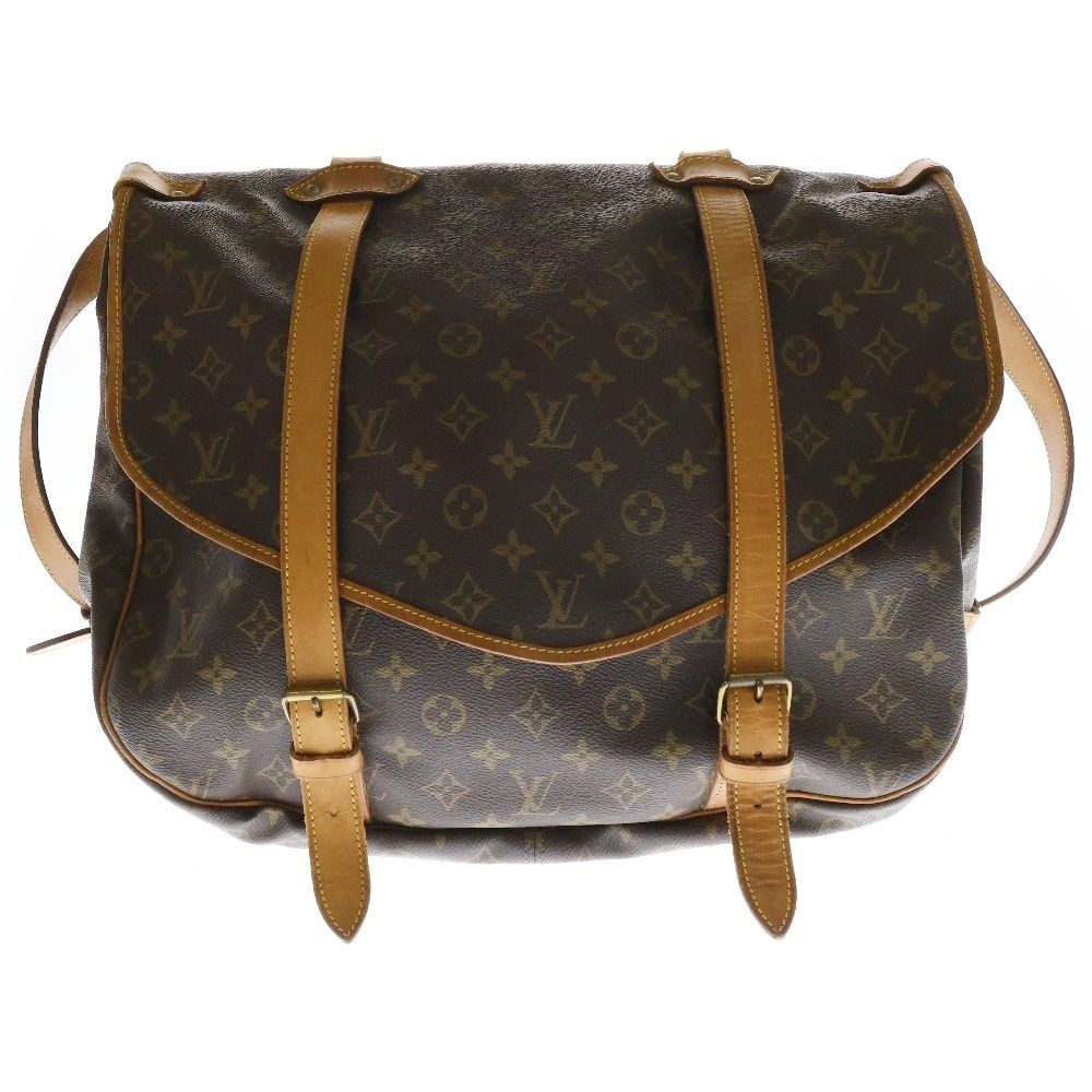 LOUIS VUITTON ルイヴィトン モノグラム ソミュール43 ショルダーバッグ ブラウン M42252 893FC