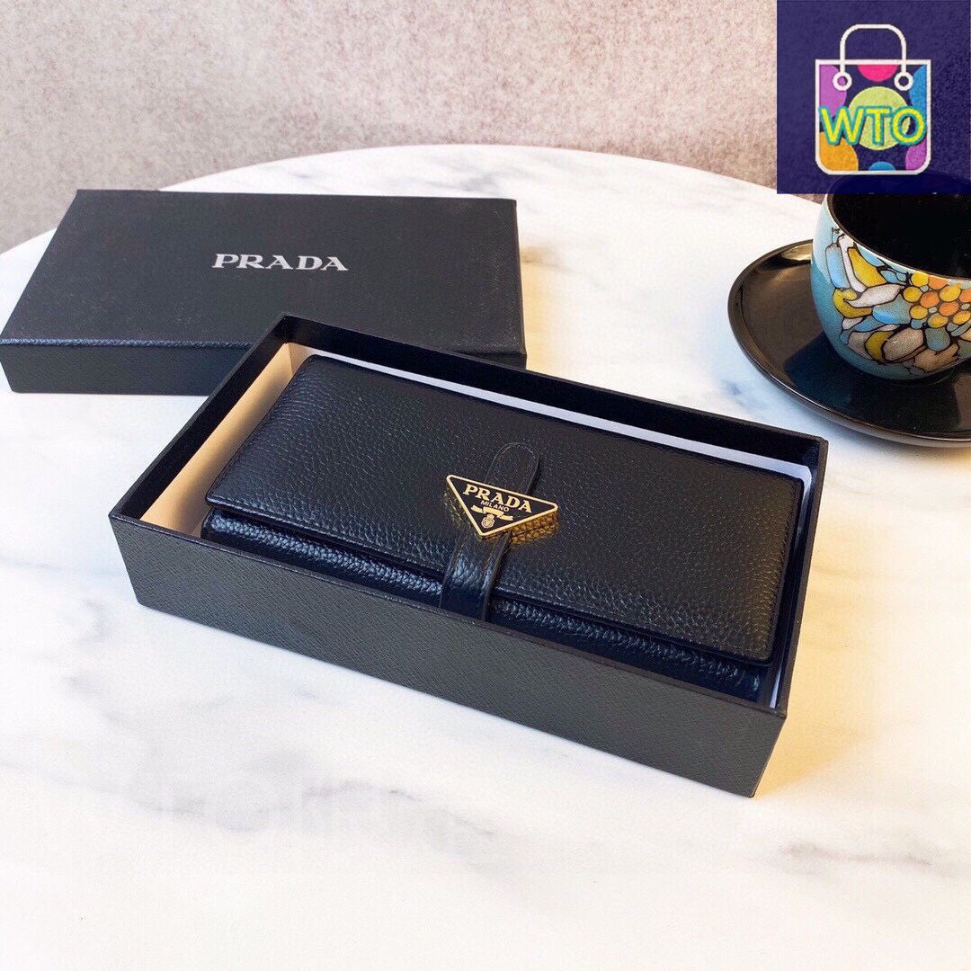 PRADA バイフォールドウォレット 今日特価】Prada バイフォールドウォレット, ブラック, 高級