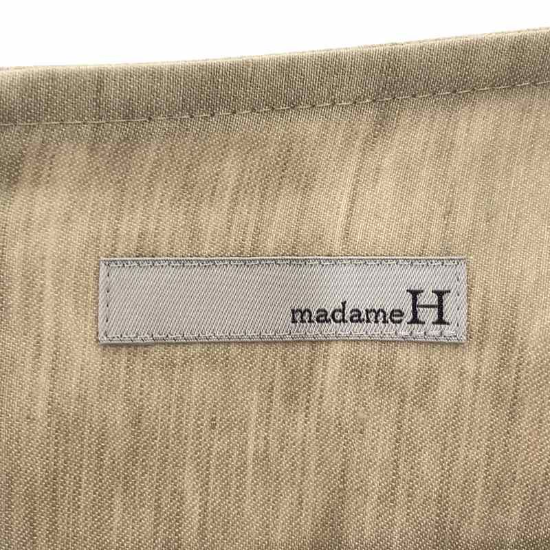 【新品未使用】madameh closet リネン混　サファリスカート　38 美品】 madameH CLOSET / マダムエイチクローゼット | リネン混