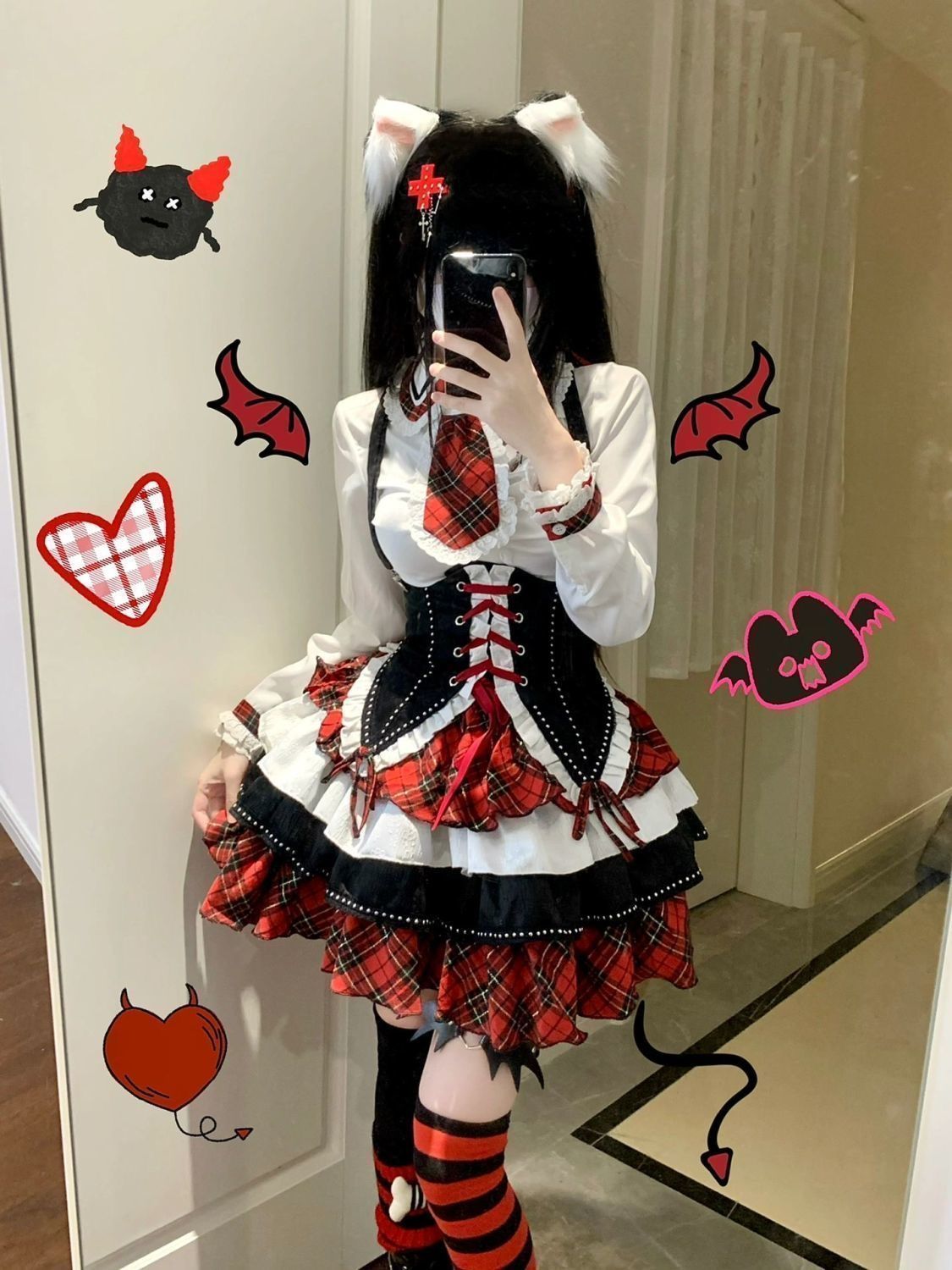 ゴスロリ 黒 ミニスカートセット ロリータ コスプレ コスチューム 文化祭 jsk リボン ギャル 衣装 学園祭 ハロウィン クリスマス 誕生日 忘 SIROKUMA-CORPORATION_COM