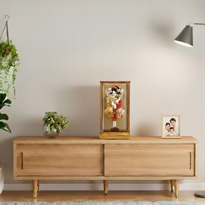 MAX94％OFF！ 13号正絹刺繍振袖羽子板欅塗ケース飾 【新年大処分特価】