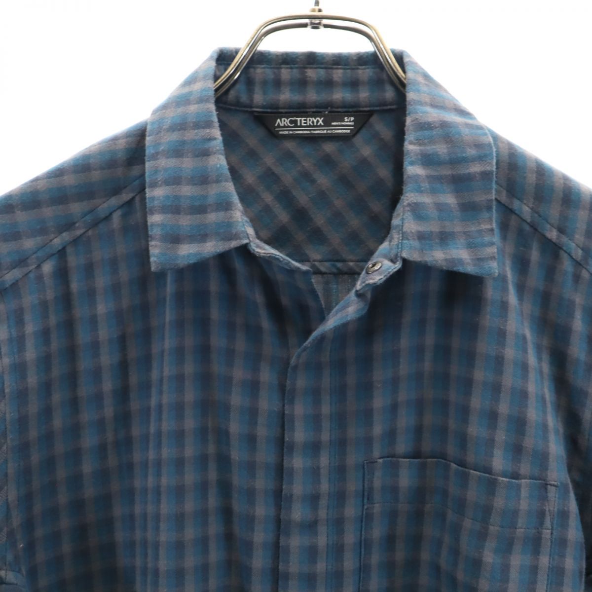 アークテリクス チェック柄 長袖 シャツ S ブルー系 ARC'TERYX