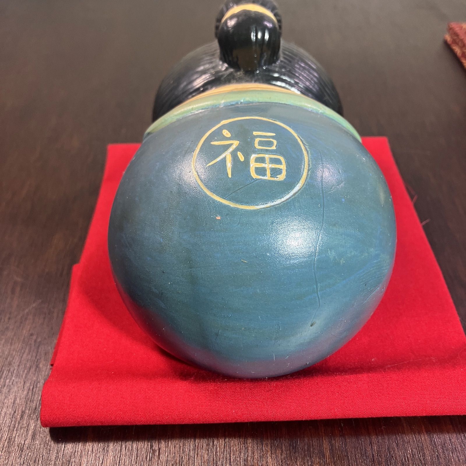 珍品 繋い 福助 お多福 置物 縁起物 骨董品 アンティーク レトロ 夫婦