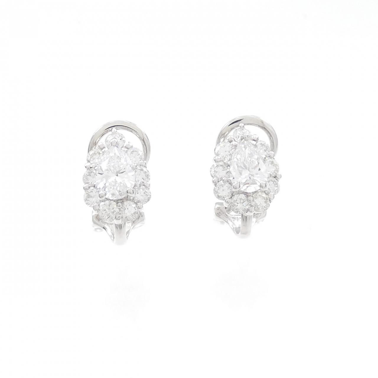 K18WG/K14WG ダイヤモンド ピアス 0.453CT 0.461CT D-F VS2-SI1