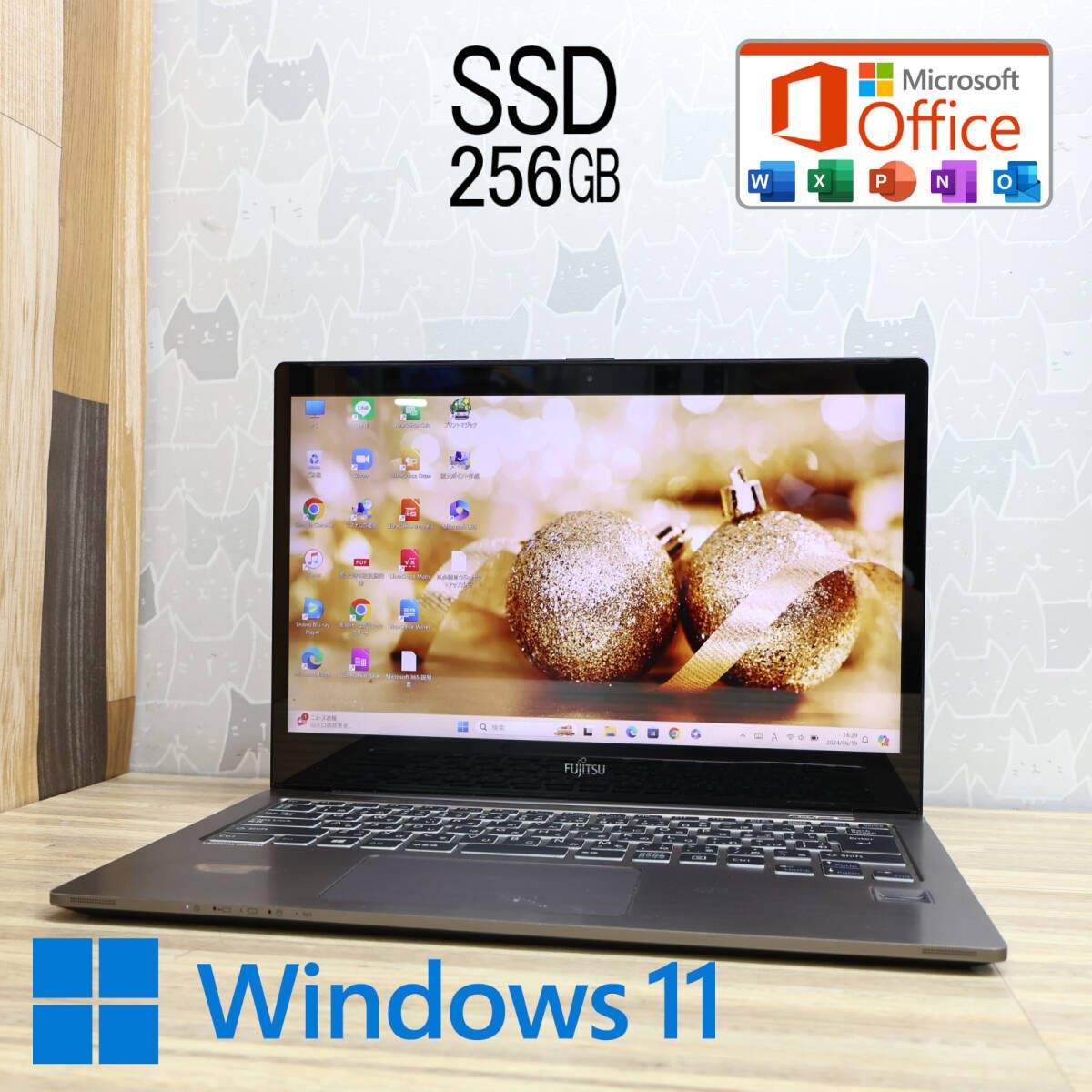 ★完動品 高性能4世代i5！SSD256GB★FMV LIFEBOOK U90M Core i5-4200U Webカメラ Win11 MS  Office 中古品 ノートPC★P73960