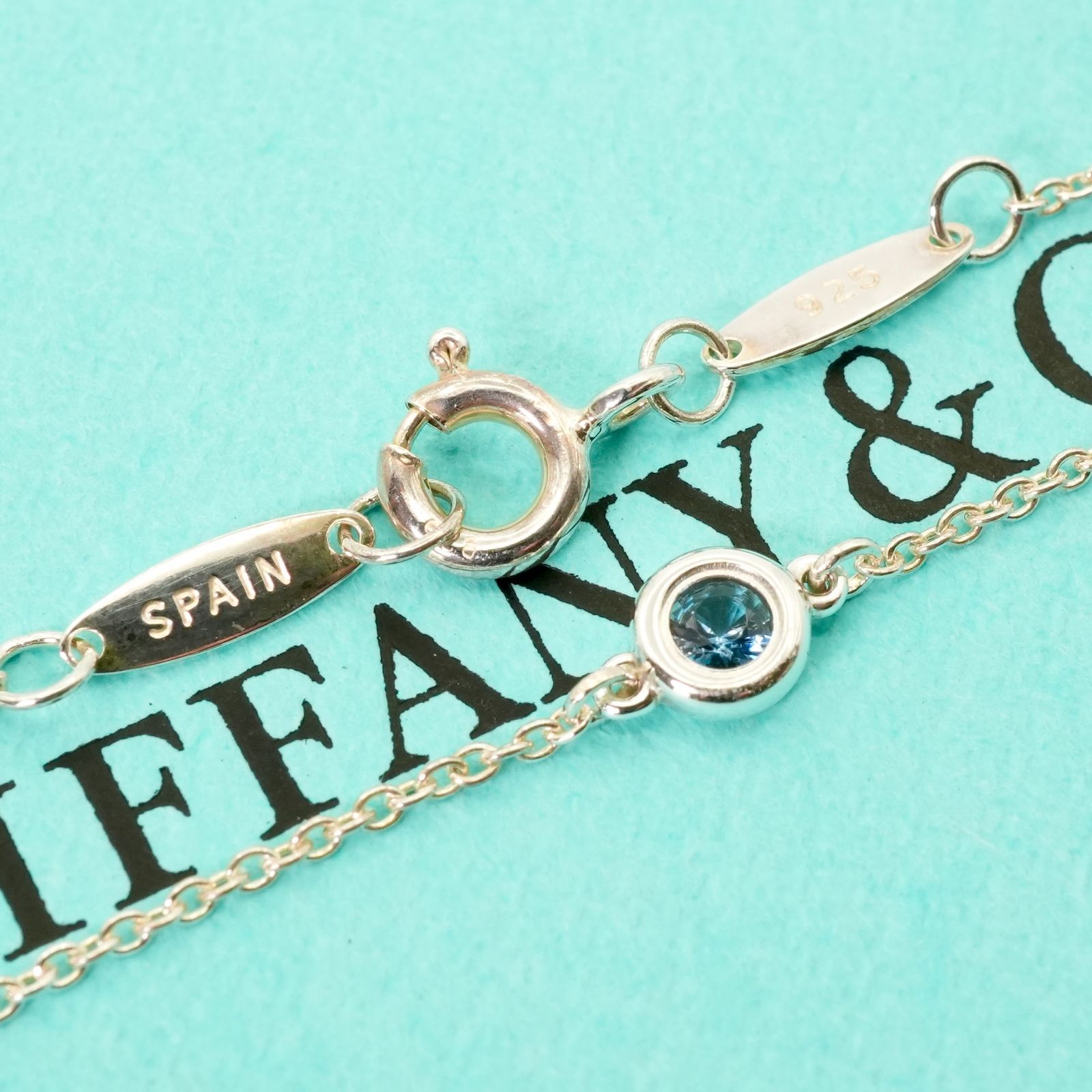 美品 ティファニー アクアマリン バイザヤード ブレスレット/25-1157S