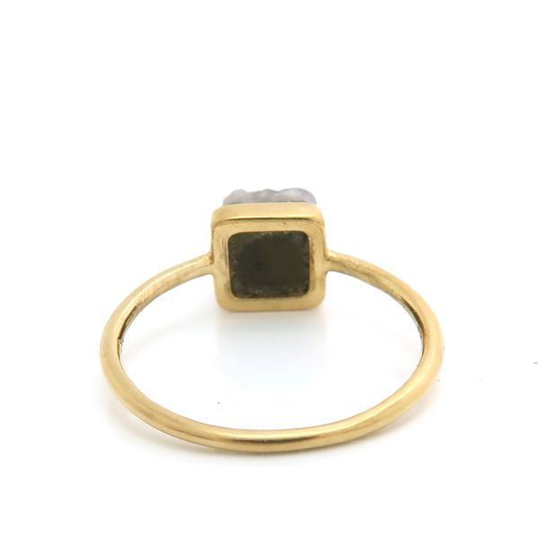 agete ドルジー リング K10 アメシスト 約11号 スクエア 四角 イエロー  