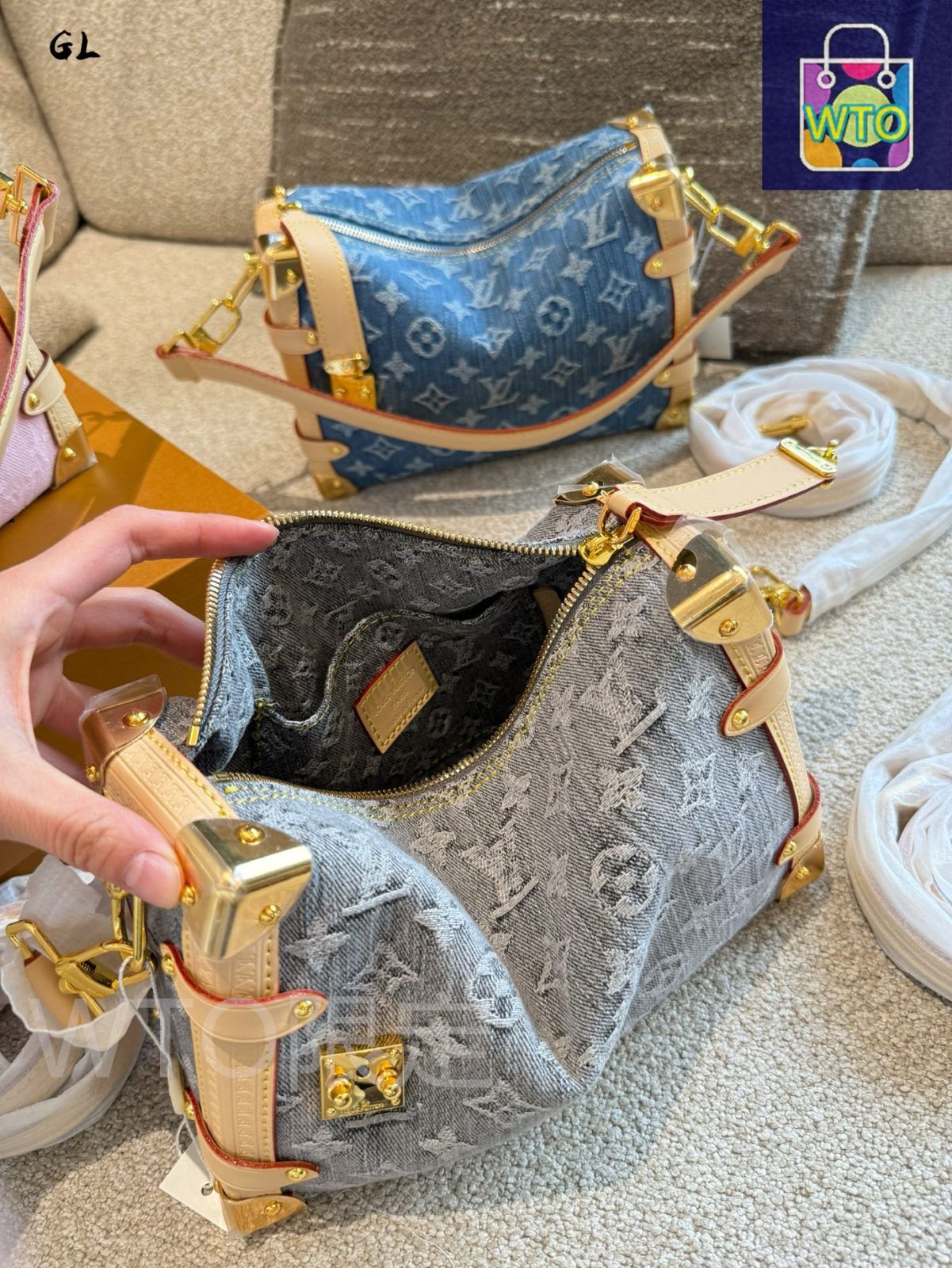 今日特価】Louis Vuitton New Soft Box Bag Side Trunk Medium
