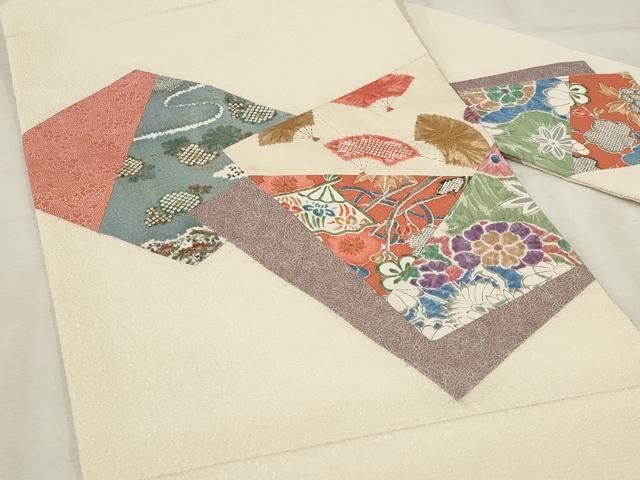 平和屋着物○九寸名古屋帯 墨流し文様 鬼しぼ縮緬 正絹 逸品 CAAY9827hy