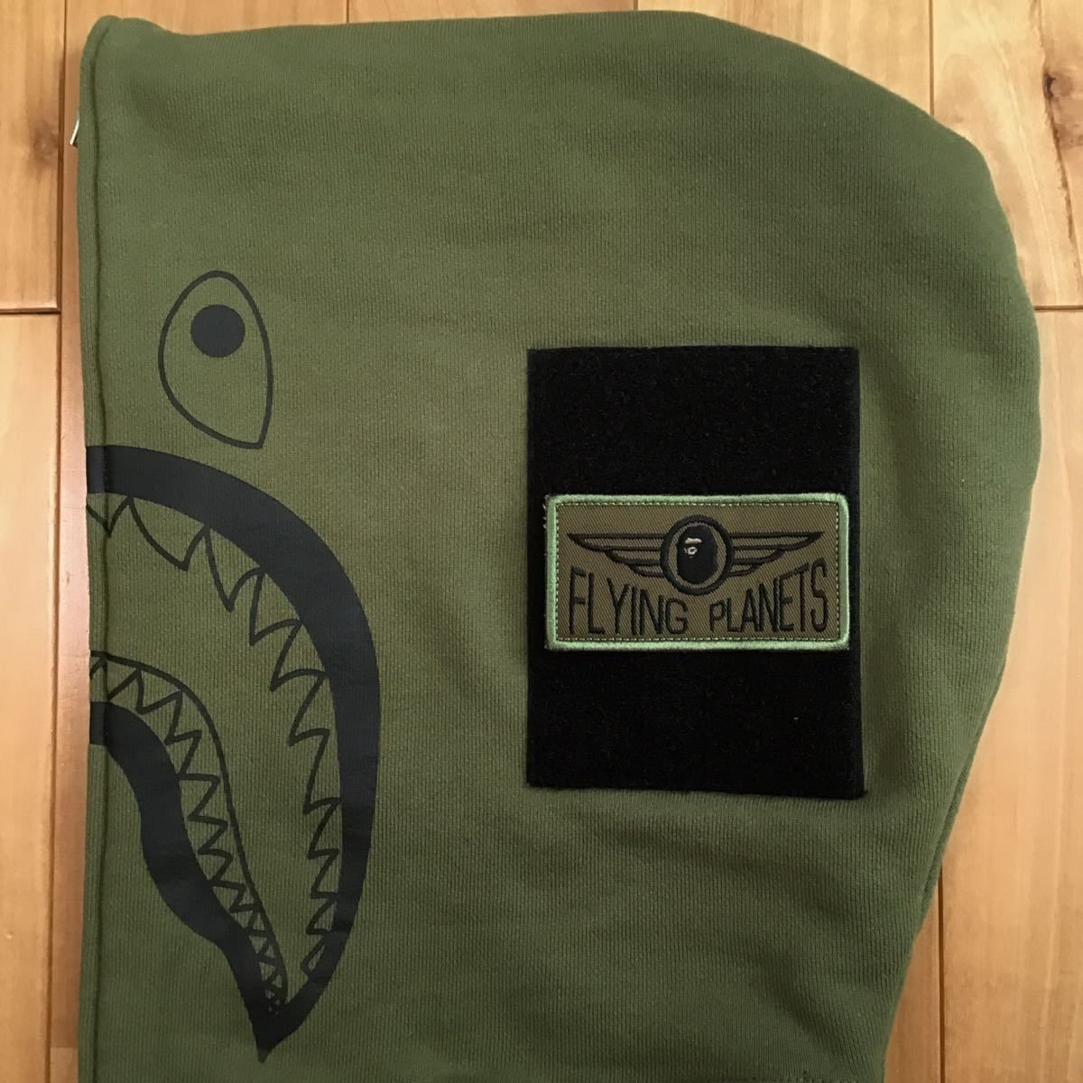 BAPE Hunting Logo Shark Full Zip Hoodie Mサイズ カーキ a BAPE Hunting Logo Shark Full Zip Hoodie Mサイズ カーキ a