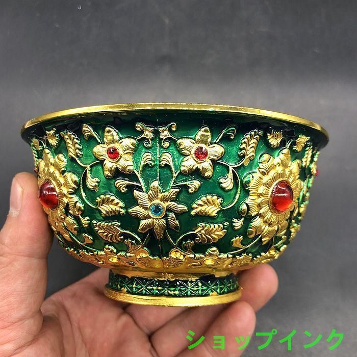 大清乾隆 花開富貴景泰藍花開富貴碗 装飾品 現代工芸品 美術品