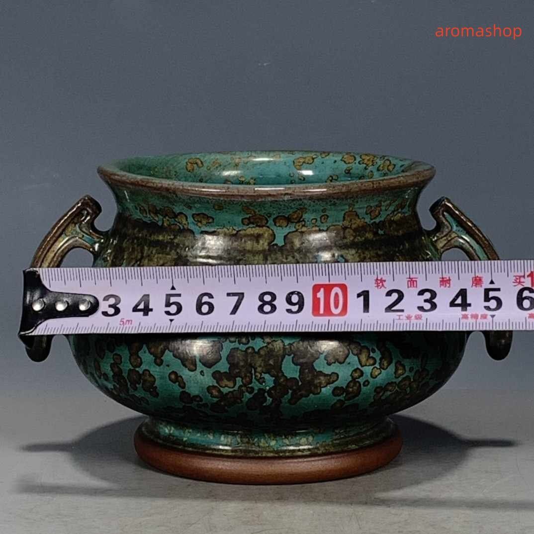 鈞磁器 窯変釉 双耳 賞瓶 置物 鈞磁 盧鈞 花瓶 単色釉 薬花瓶 胆瓶