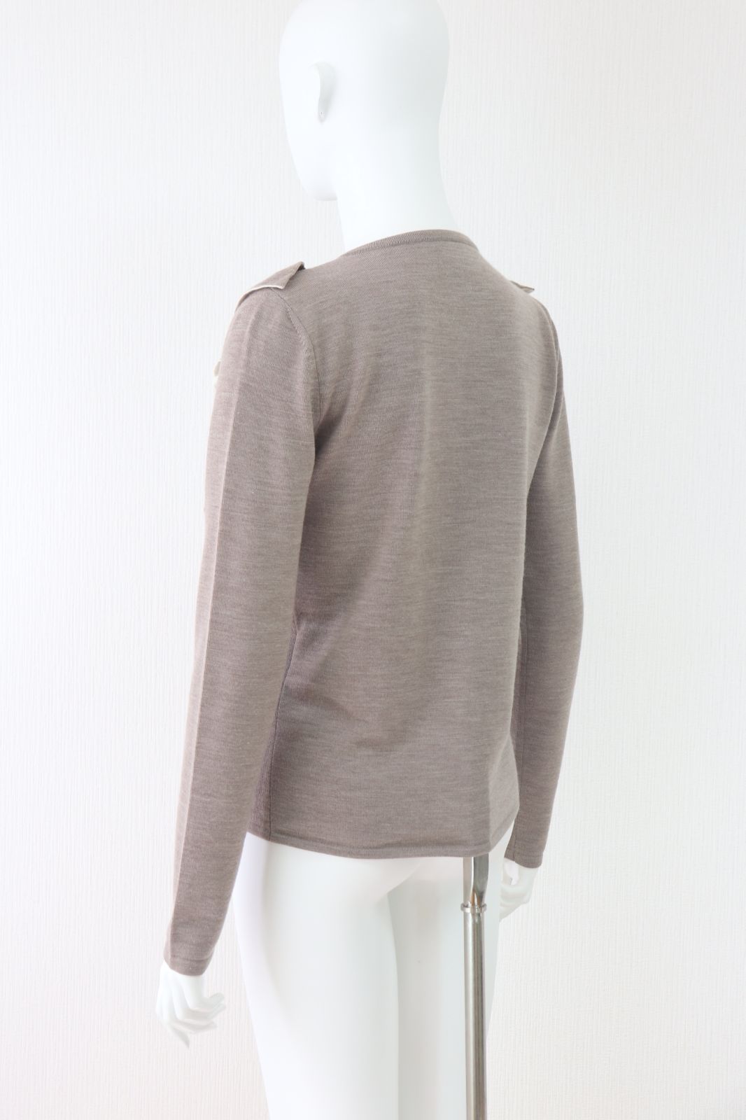 FOXEY フリルウールカーディガン ニットトップス 37130 グレージュ