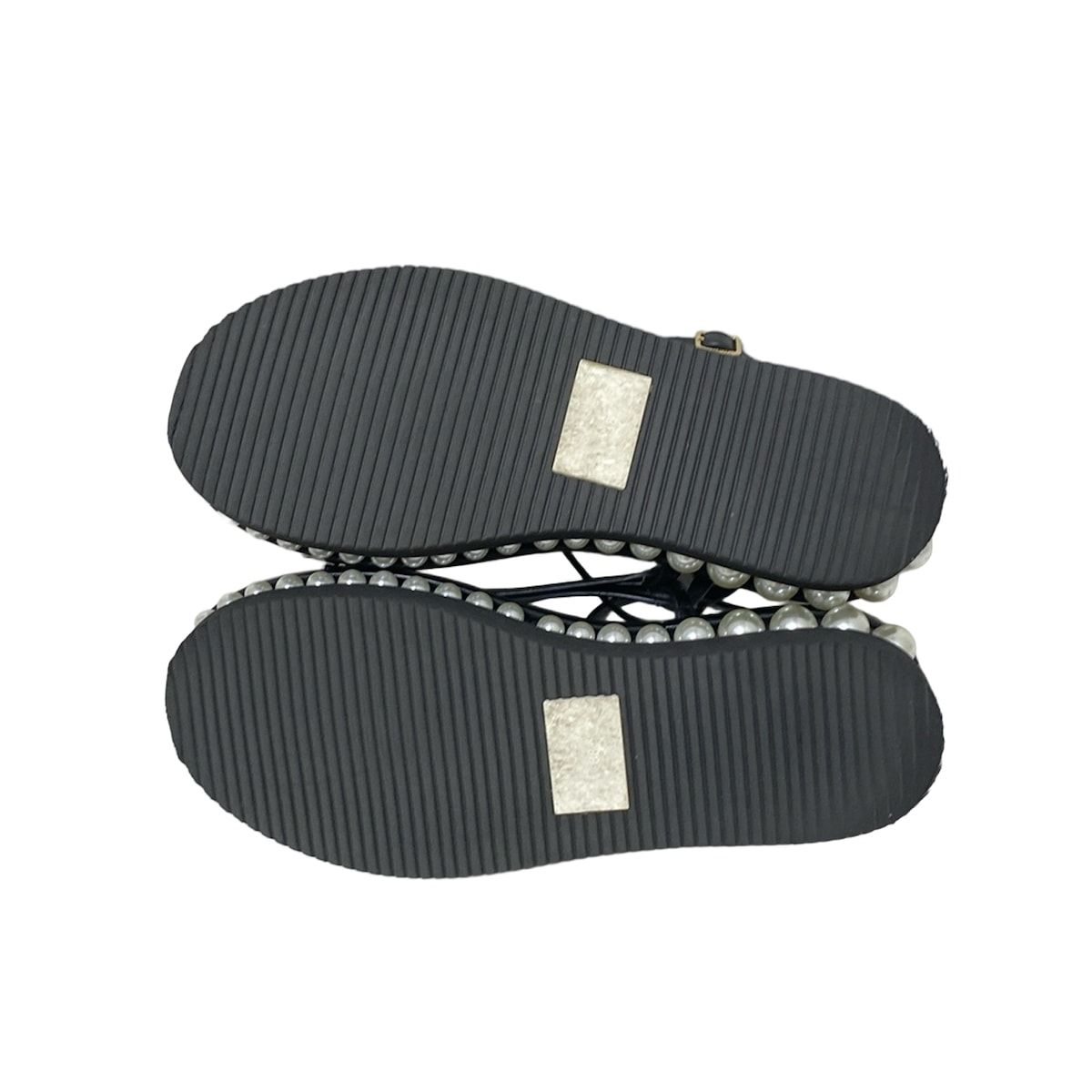 JIMMY CHOO(ジミーチュウ) サンダル 38 レディース - 黒 パール
