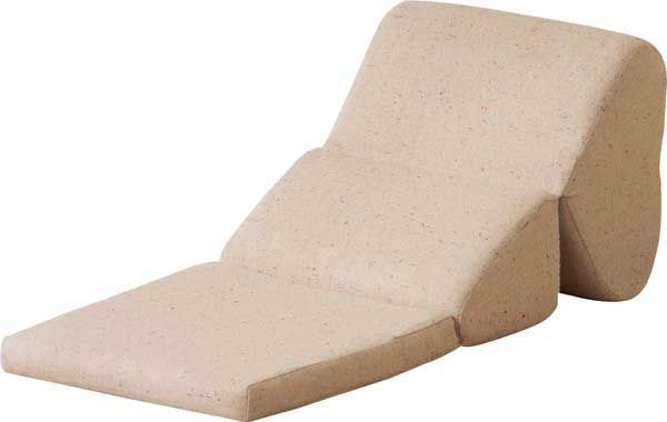 ツイードの3wayテレビ枕マット 座椅子 W46×D69-90×H37-45×SH5cm No.121 ベージュ