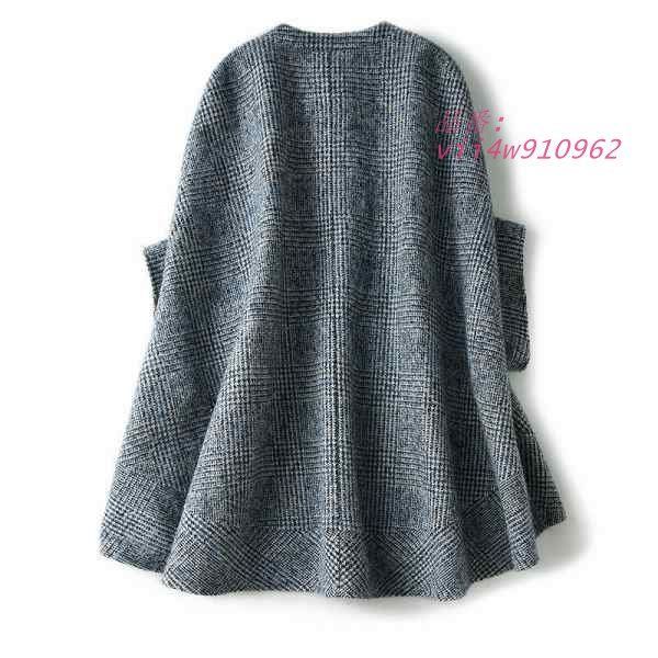 グレンチェックマント ポンチョ 大人スタイル チェック ケープコート 大きいサイズ有りＳから３Ｌ ほっそり効果大通勤通学20代30代40代50代60代 vii4w910962 SIROKUMA-CORPORATION_COM