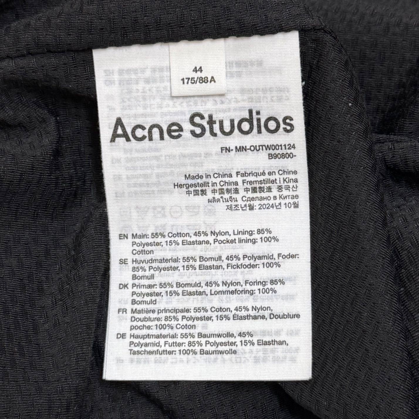 ⭐︎tjgam⭐︎Acne Studios ファネルネックコート 参考上代122100円 Acne Studios 25SS ロゴ刺繡 トラック