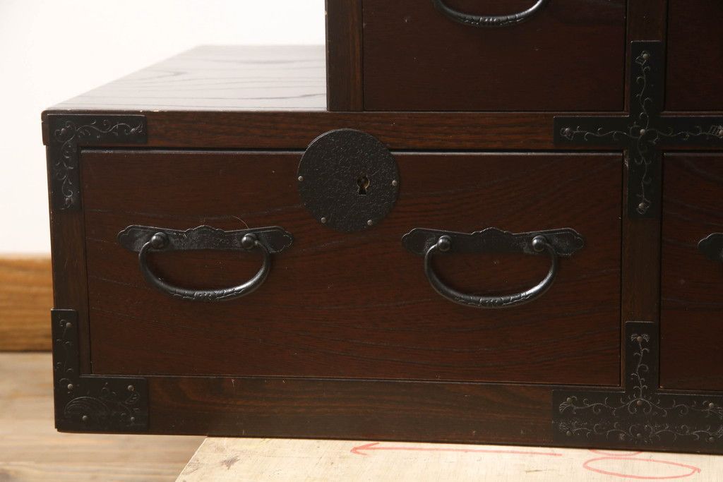 ☆事前問合せ必須☆ 青木産業製 階段箪笥 中古 上質 江戸整理タンス