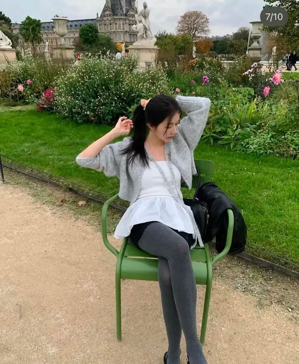 リリーコッツ グローニット カーディガン グレー リリー チューブトップ ホワイト