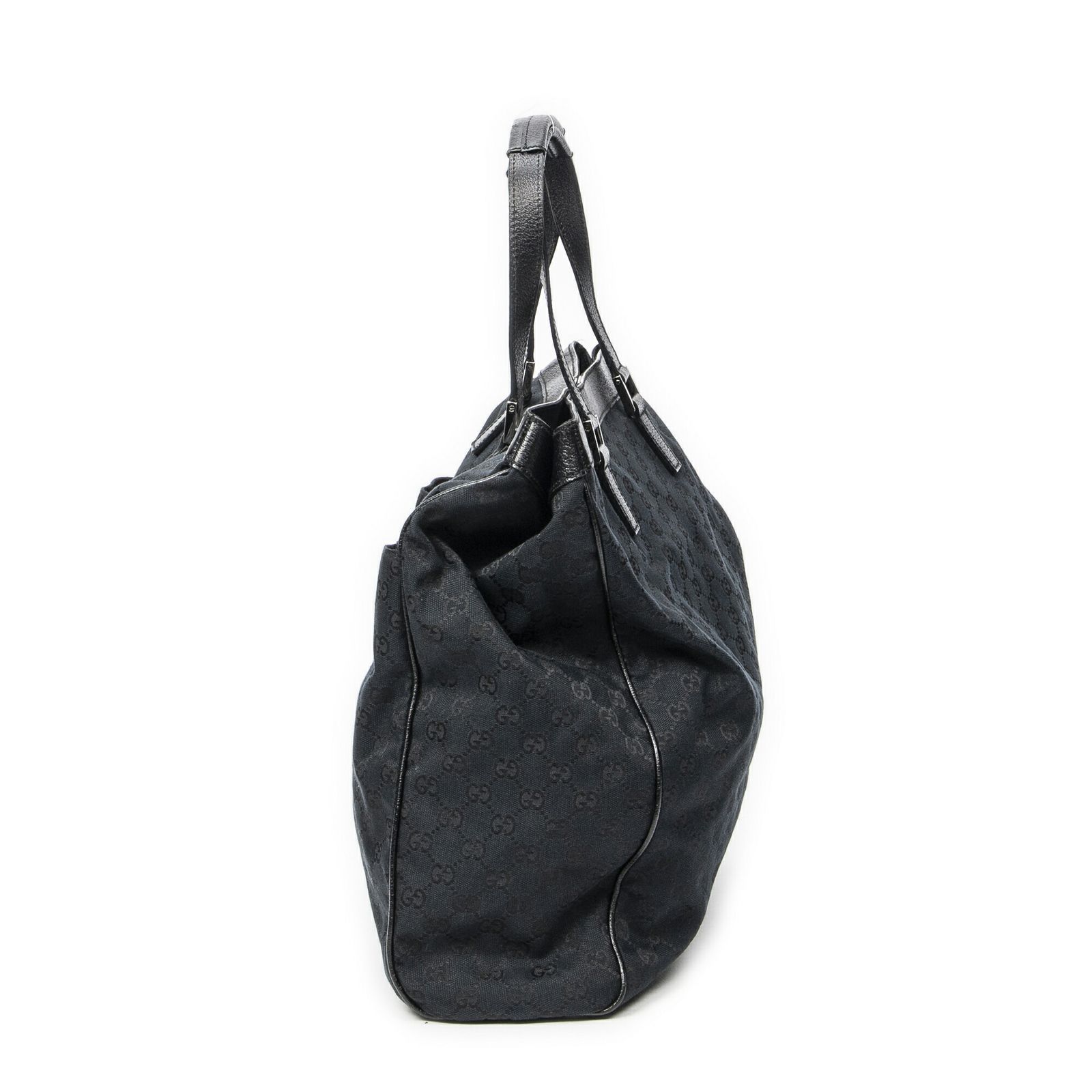 GUCCI グッチポケットショッピングトート黒GGキャンバスA