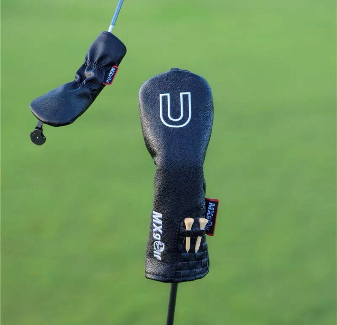 【新製品4点セット】新MXゴルフボールネイルティーホルダーT付きヘッドカバー黒 2023新製品4点セット】新MXボールネイルティーボールホルダーT