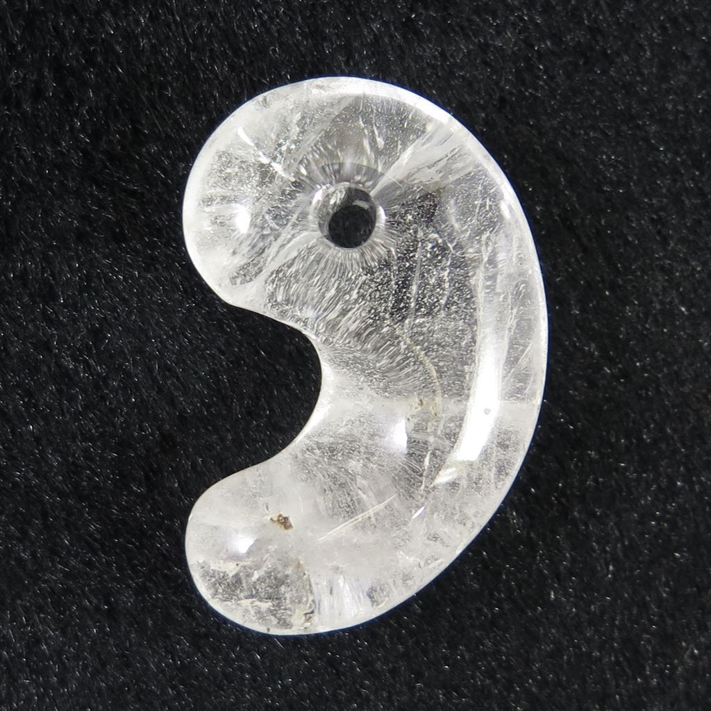 山梨県 黒平鉱山産水晶 38mm勾玉 18.50g ディレクトリーカード付