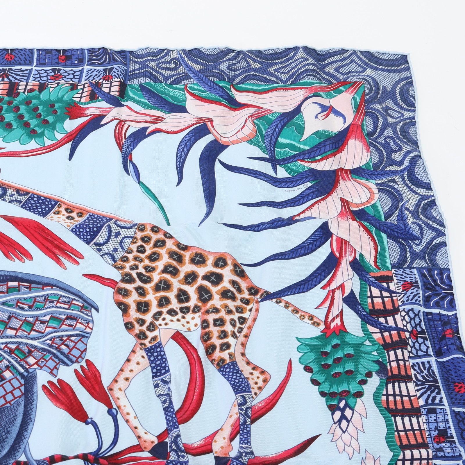 極美品 エルメス カレ 90 LA MARCHE Du ZAMBEZE ザンベジ川の