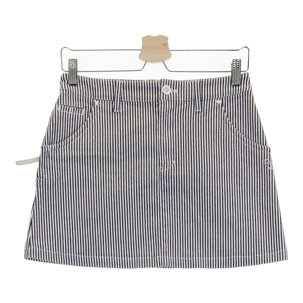 サイズ：0 PEARLY GATES パーリーゲイツ 2023年モデル スカート ストライプ柄 ホワイト系 [240101246241]# ゴルフウェア レディース ストスト
