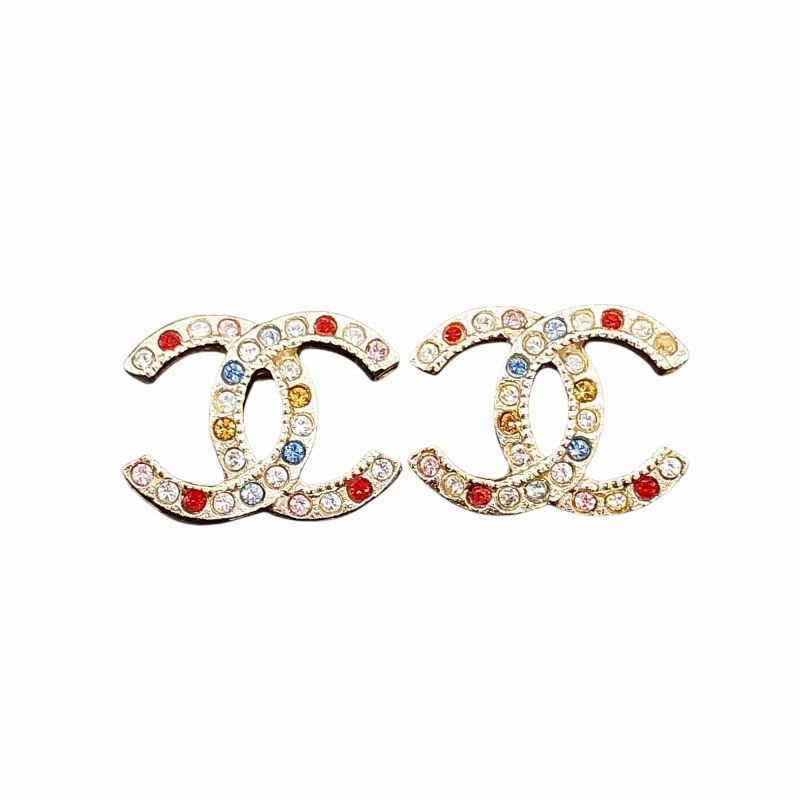 正規品CHANELシャネル　ピアス両耳　ラインストーン　マルチカラー美品 CHANEL シャネル ココマーク マルチカラー ラインストーン