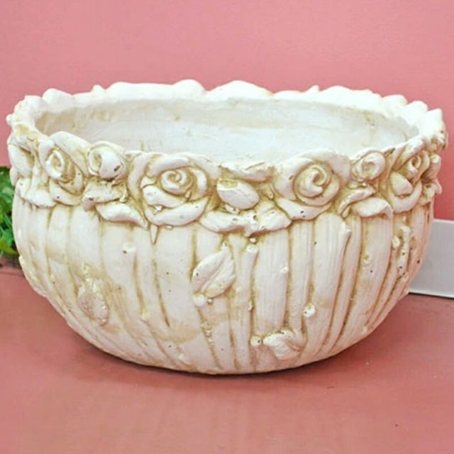 ☆秋のお買得セール中!☆ 薔薇のプランター 穴付き 屋外 丸型 