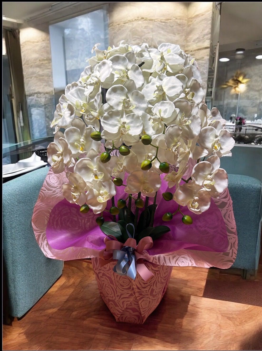 光触媒 人工観葉植物 ウォールグリーン フェイクグリーン 胡蝶蘭8047