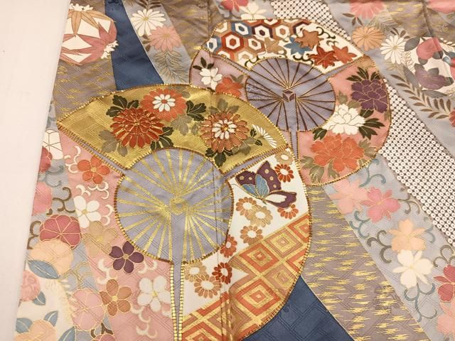 平和屋着物○十日町老舗ブランド 吉澤友禅 吾妻徳穂 振袖 駒刺繍