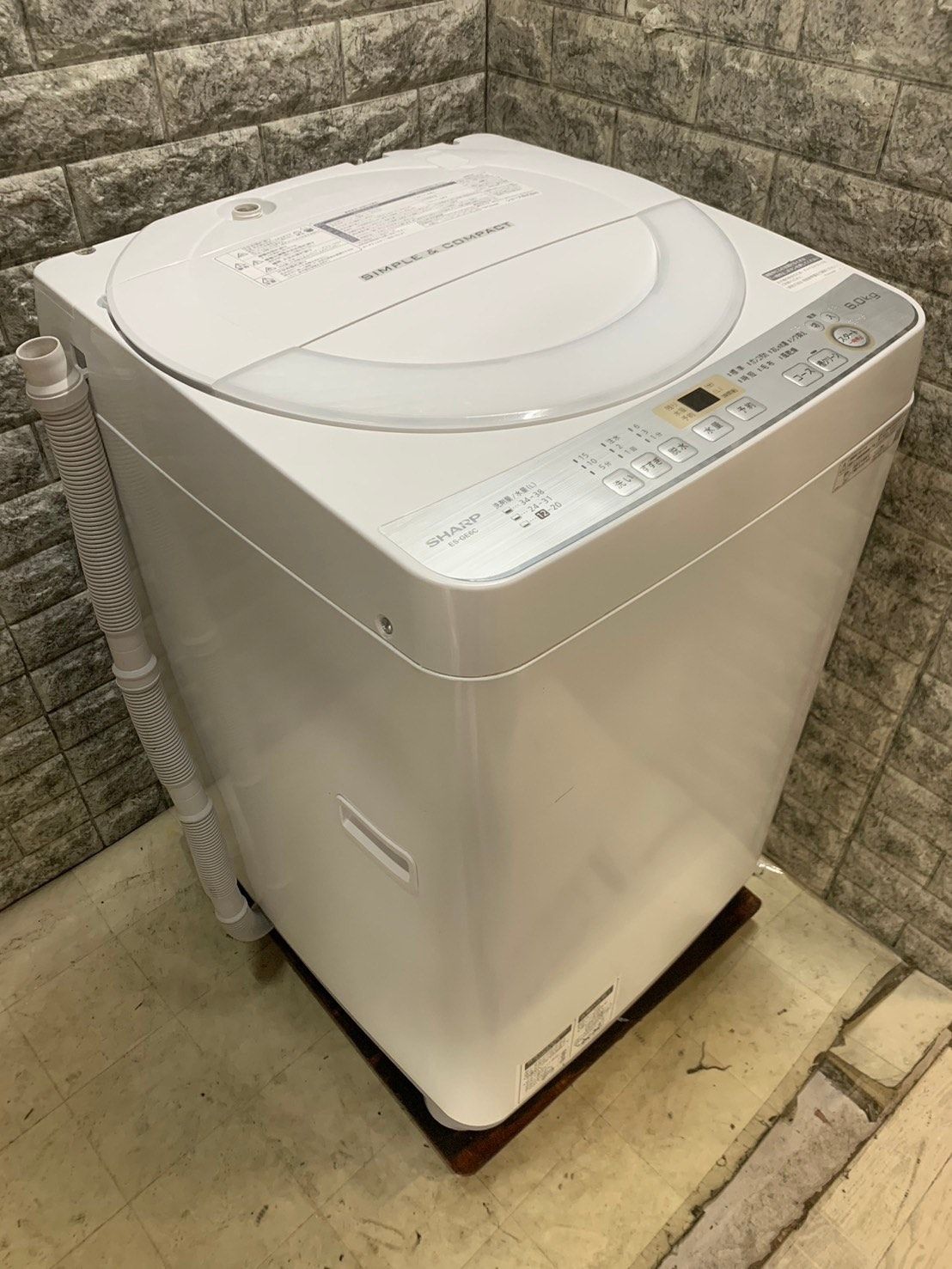 大阪送料無料☆3か月保障付き☆洗濯機☆2019年☆シャープ☆6kg☆ES  