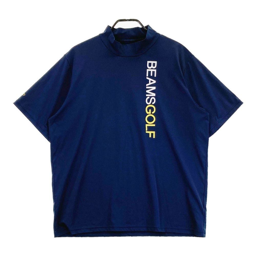 サイズ：L BEAMS GOLF ビームスゴルフ  ハイネック 半袖Tシャツ  ネイビー系 [240101501658] ゴルフウェア メンズ ストスト サイズ：L BEAMS GOLF ビームスゴルフ ハイネック 半袖Tシャツ