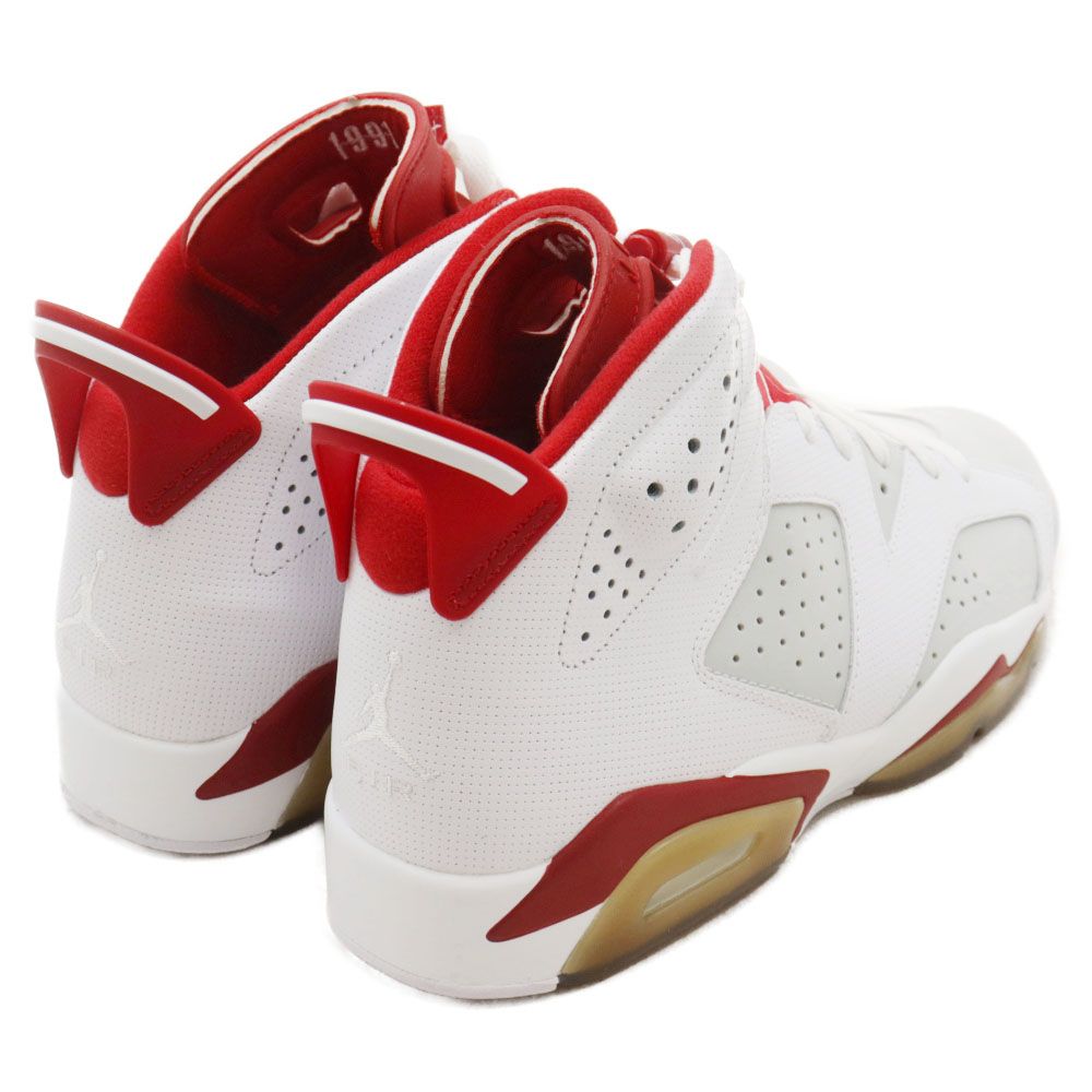 NIKE (ナイキ) AIR JORDAN 6 RETRO ALTERNATE HARE エアジョーダン6 レトロ オルタネイト ヘア ホワイト/レッド  US9.5/27.5cm 384664-113 - メルカリ