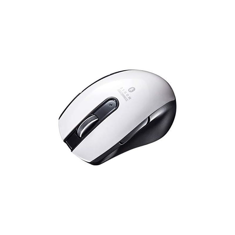 【在庫セール】サンワサプライ Bluetooth4.0マウス BlueLED 5ボタン 左右対称 1600dpi(2段階切替) 小型 ホワイト MA-BTBL171W 0
