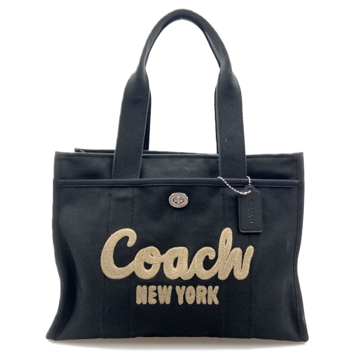 COACH コーチ　カーゴ トート34 黒　めるるさん着用モデル COACH コーチ カーゴ トート34レザー黒 めるるさん着用モデル