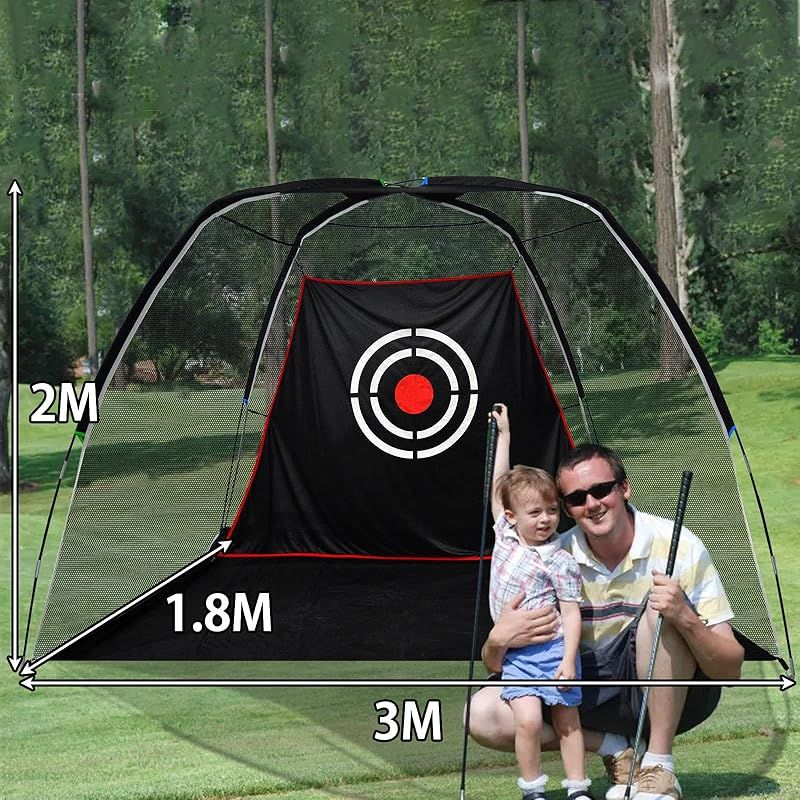 FLITURE ゴルフネット アプローチネット ゴルフ練習 3 m×2 m×1.8 m ゴルフ練習ネット ゴルフ 品 折りたたみ 自宅練習 室内屋外 ターゲット付き キャリーバッグ付き 設置簡単 0