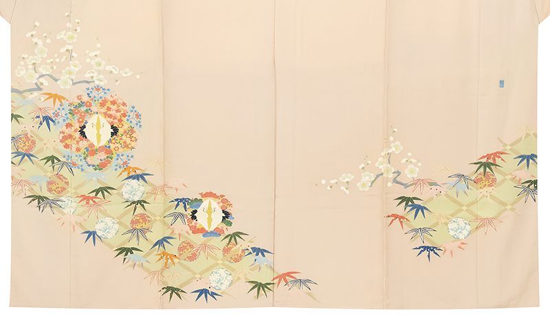 和田光正　色留袖　金彩　菊　萩　桔梗　柴垣　蛇籠　着物　045a d 和田光正 色留袖 金彩 菊 萩 桔梗 柴垣 蛇籠 着物 045a d - メルカリ