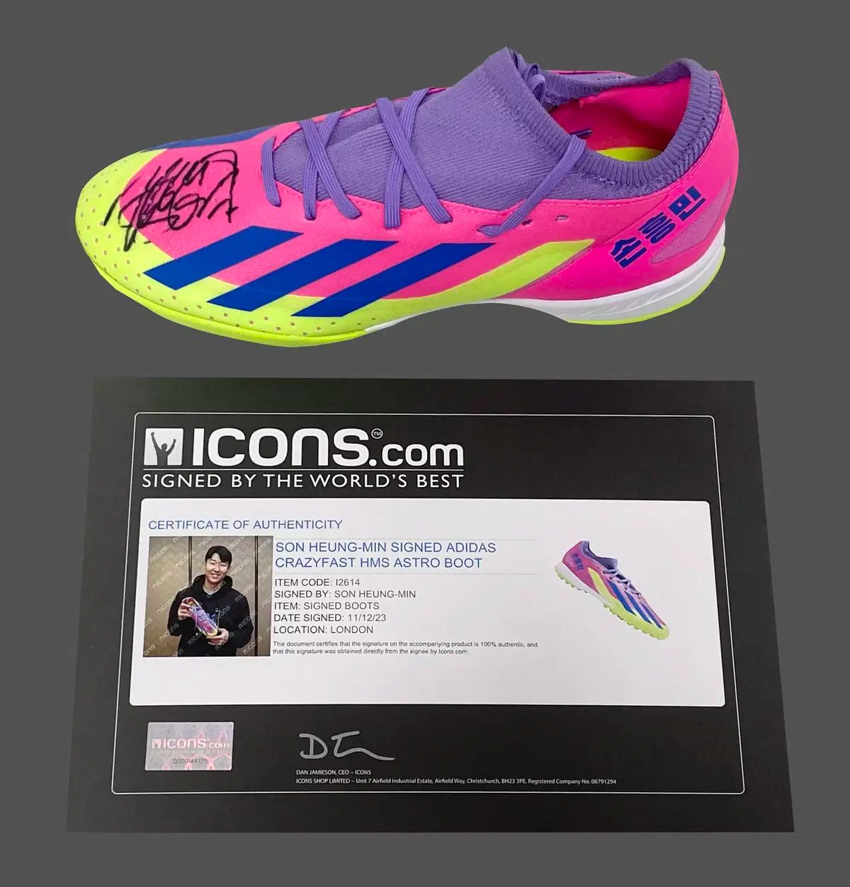 【雷市場（ポンジャン）商品韓国直送】 ICONS 検証 孫 興慜（ソン・フンミン） アイコン サイン adidas(アディダス) クレイジー 害虫 フットサルシューズ