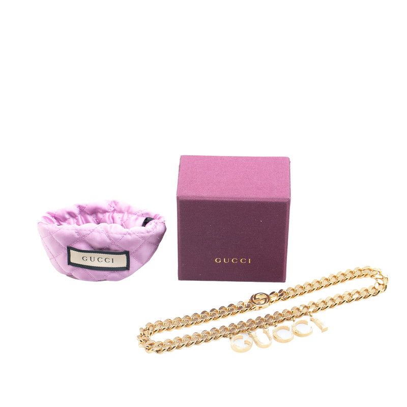 グッチ インターロッキングG ロゴ ネックレス チョーカー 喜平チェーン  