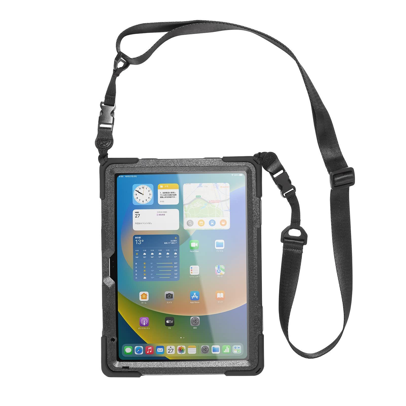 iPad10.9インチ用前面保護フィルター付耐衝撃ケース PDA-IPAD1920BK