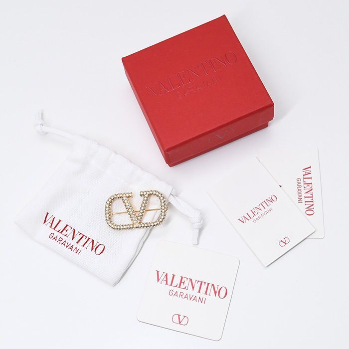 訳あり】VALENTINO ヴァレンティノ ブローチ アクセサリー Vロゴ