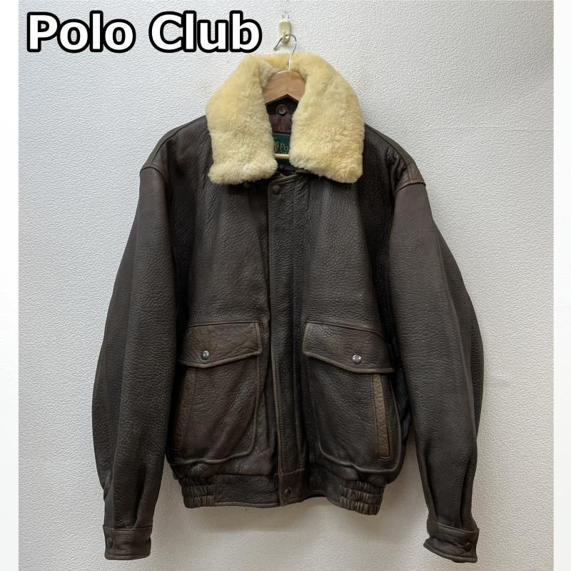 POLOCLUB フライトジャケット バックロゴ 型押し A-2 レザー POLOCLUB フライトジャケット バックロゴ 型押し A-2 レザー