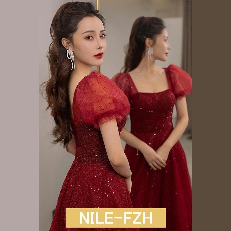 楽天市場】イブニングドレス ワイン赤 ゲストドレス 結婚式ドレス