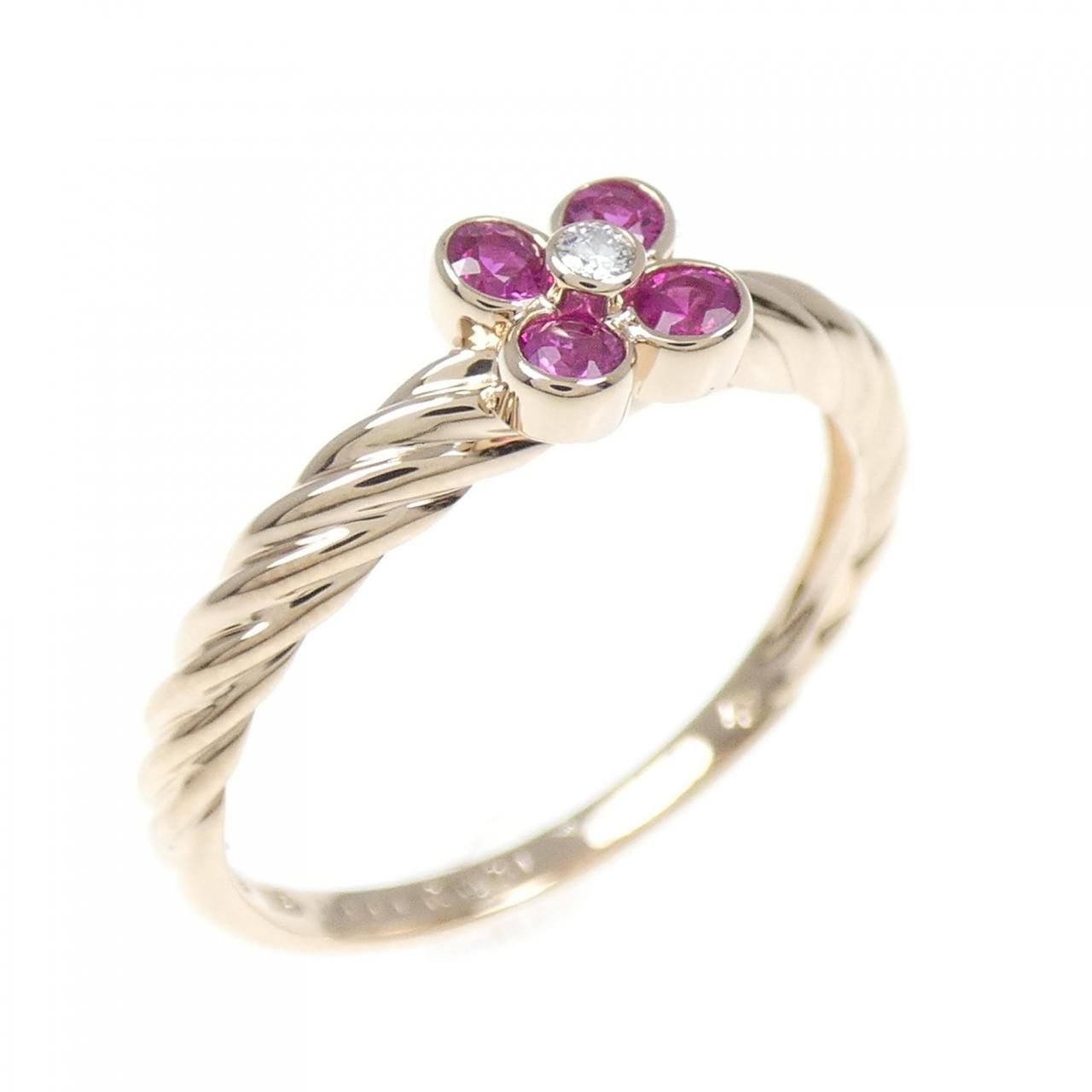 ポンテヴェキオ フラワー ルビー リング 0.20CT - メルカリ 