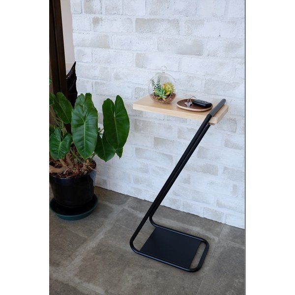 東谷 アイアンレッグサイドテーブルHigh W29.5×D19.4×H60.2cm ブラック/ホワイト スチール(粉体塗装) 天然木(パイン) ラッカー塗装 組立 国産 日本製 NIT-13BK