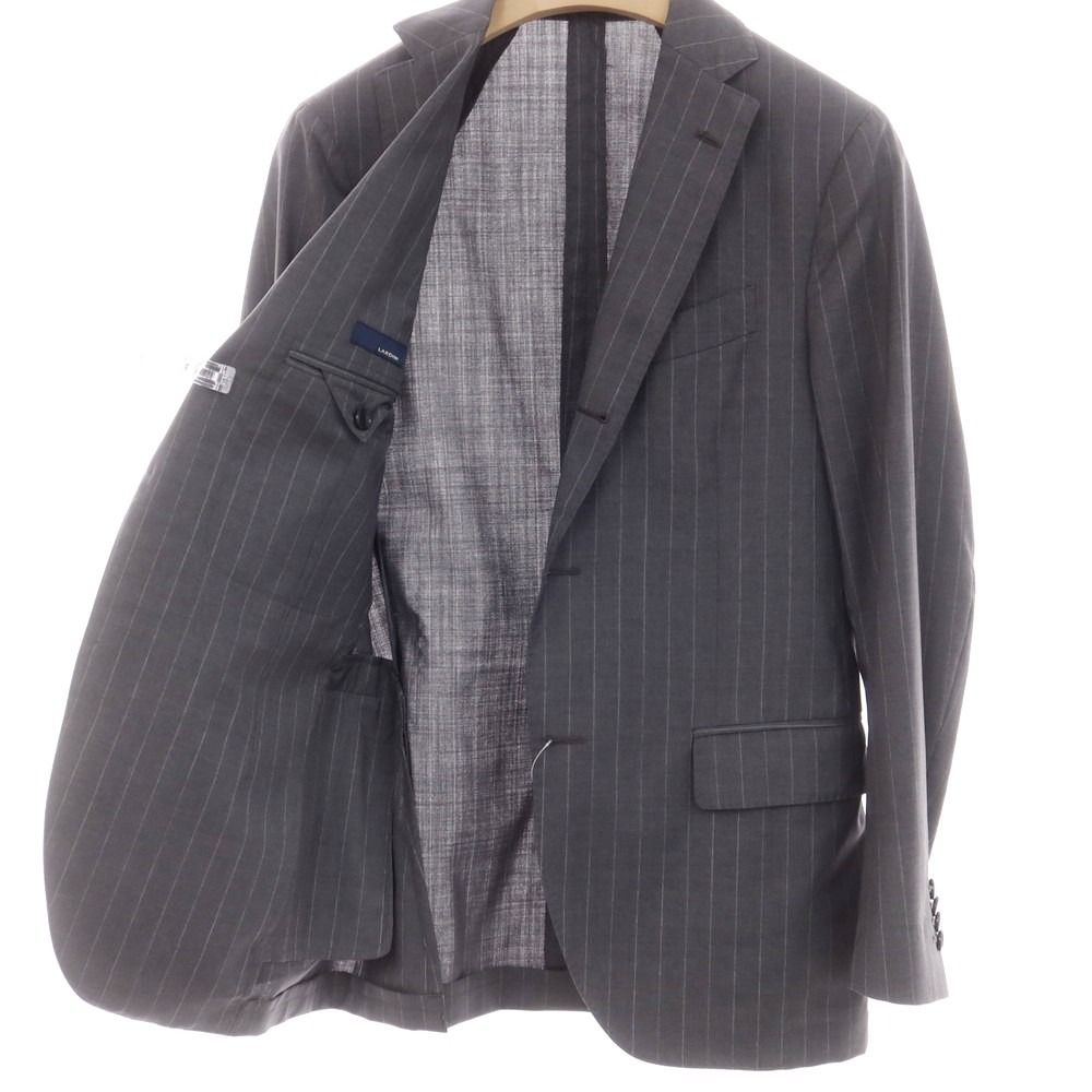 LARDINI ストライプスーツ ダークグレー