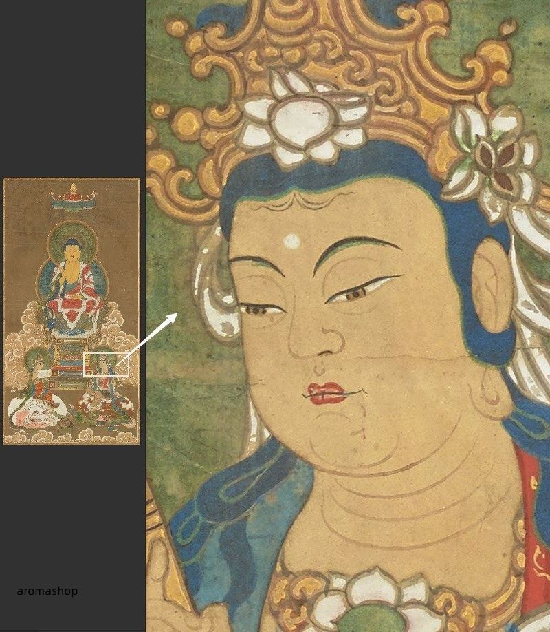 日本 釈迦三尊像図 仏像 阿弥陀仏 西方三聖 華厳三聖像 文殊 普