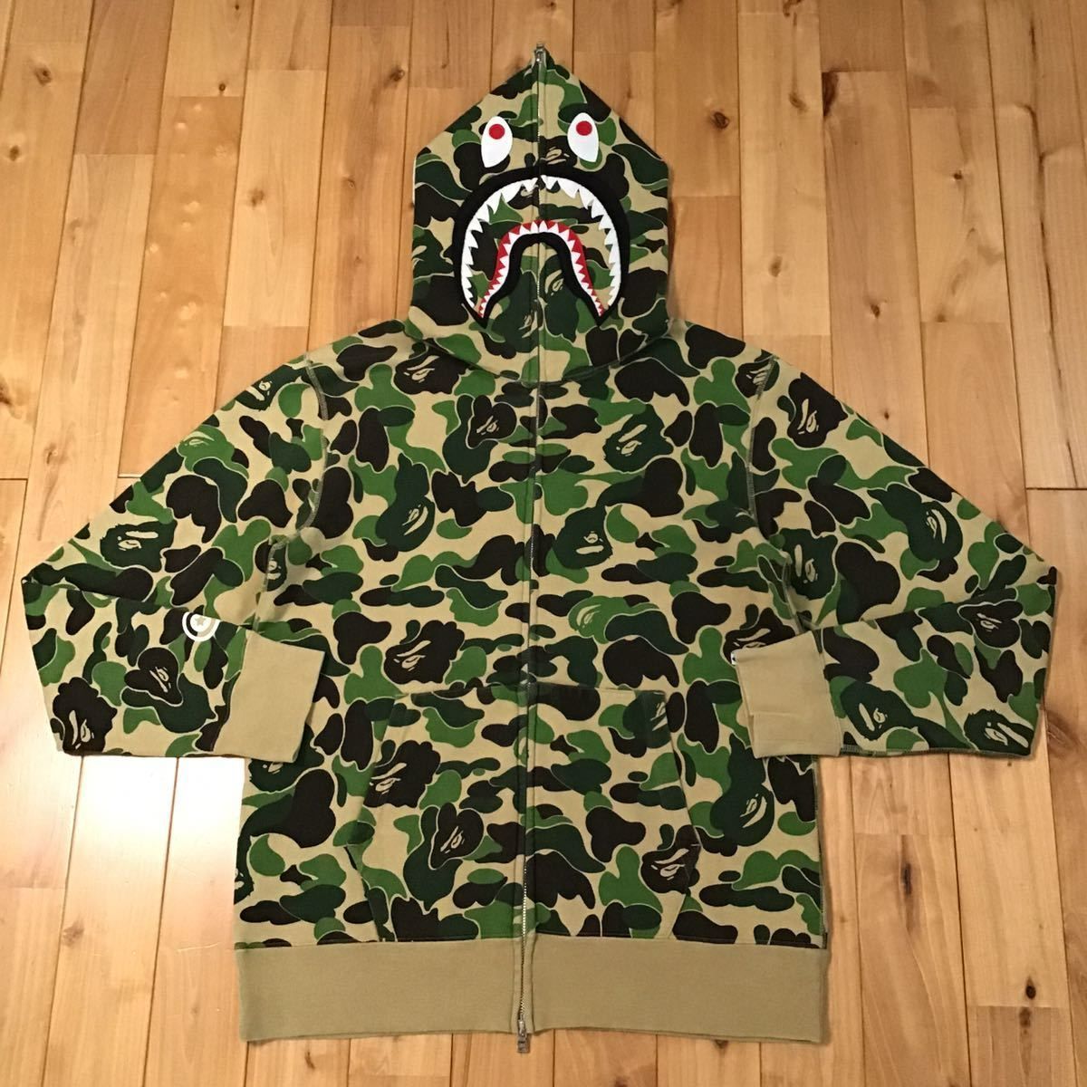 ☆XL☆ ABC camo green シャーク パーカー shark full zip hoodie a ...